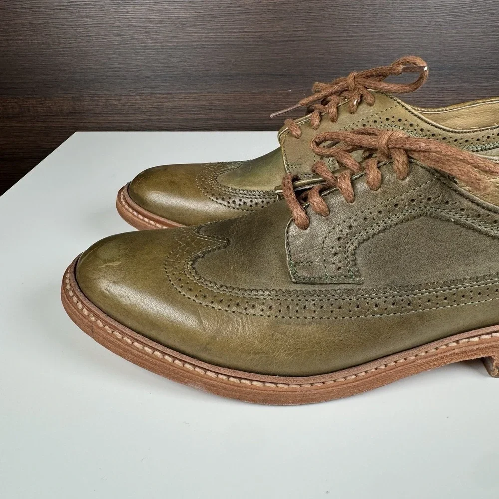 FRYE Wingtip Oxford Dress Shoes James Men's 8 B - Green -  Made in Mexico